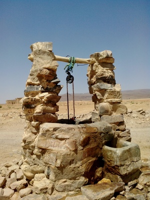 Stone well in the Moroccan desert