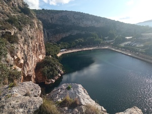 Top view of lake in Greece lake vouliagmeni