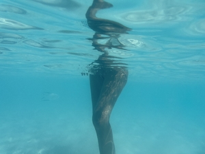 View of legs underwater