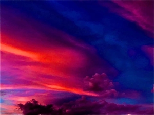 vibrant sunset with deep colors