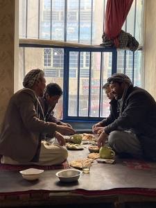 men having lunch in a traditional restaurant