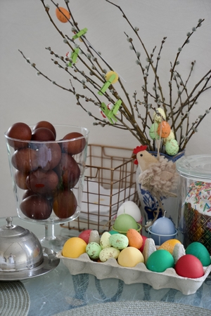 Easter decor and eggs