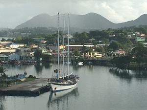 Sailing boat in the harbour of Saint Lucia