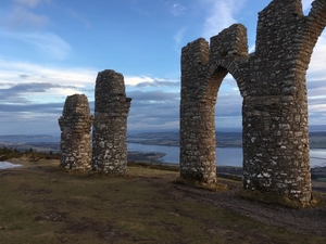Fyrish Monument with view of coast Scotland