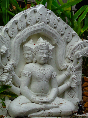 Buddha Skulptur Statue Religion Buddhismus white Stone