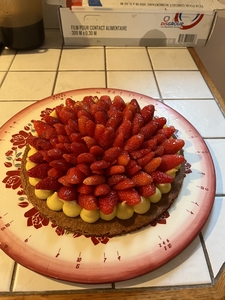 Freshly baked strawberry pie