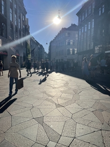 Copenhagen city with beautiful sun