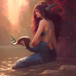 mermaid sitting on a rock