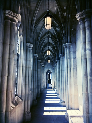 Hall way at the top of the Washington National Cathedral