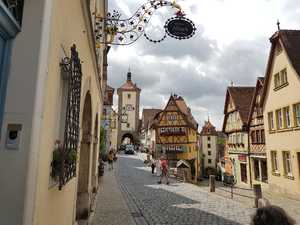 Typical German houses in Rottenburg, Germany,