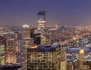 Skyline of New York at night