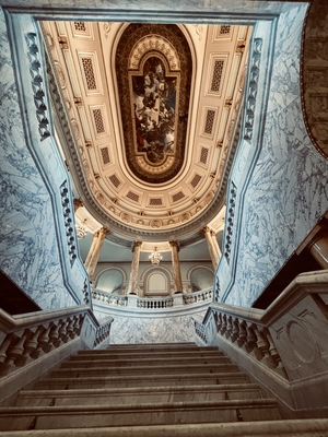 castle stairways and ceiling