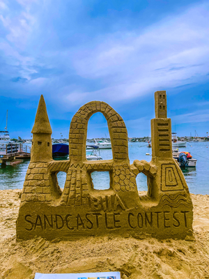 sand castle by the water