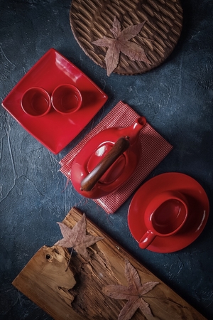 Red Tableware in Photography